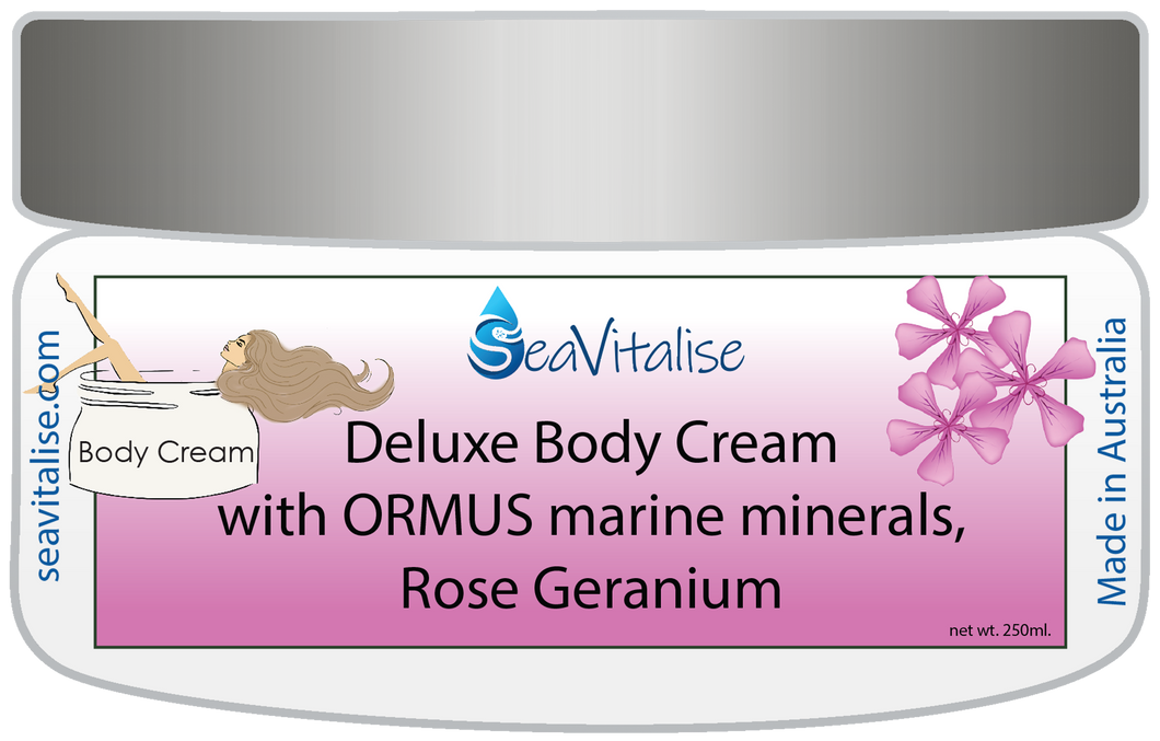 New! Deluxe Rose Geranium Body Cream 250g